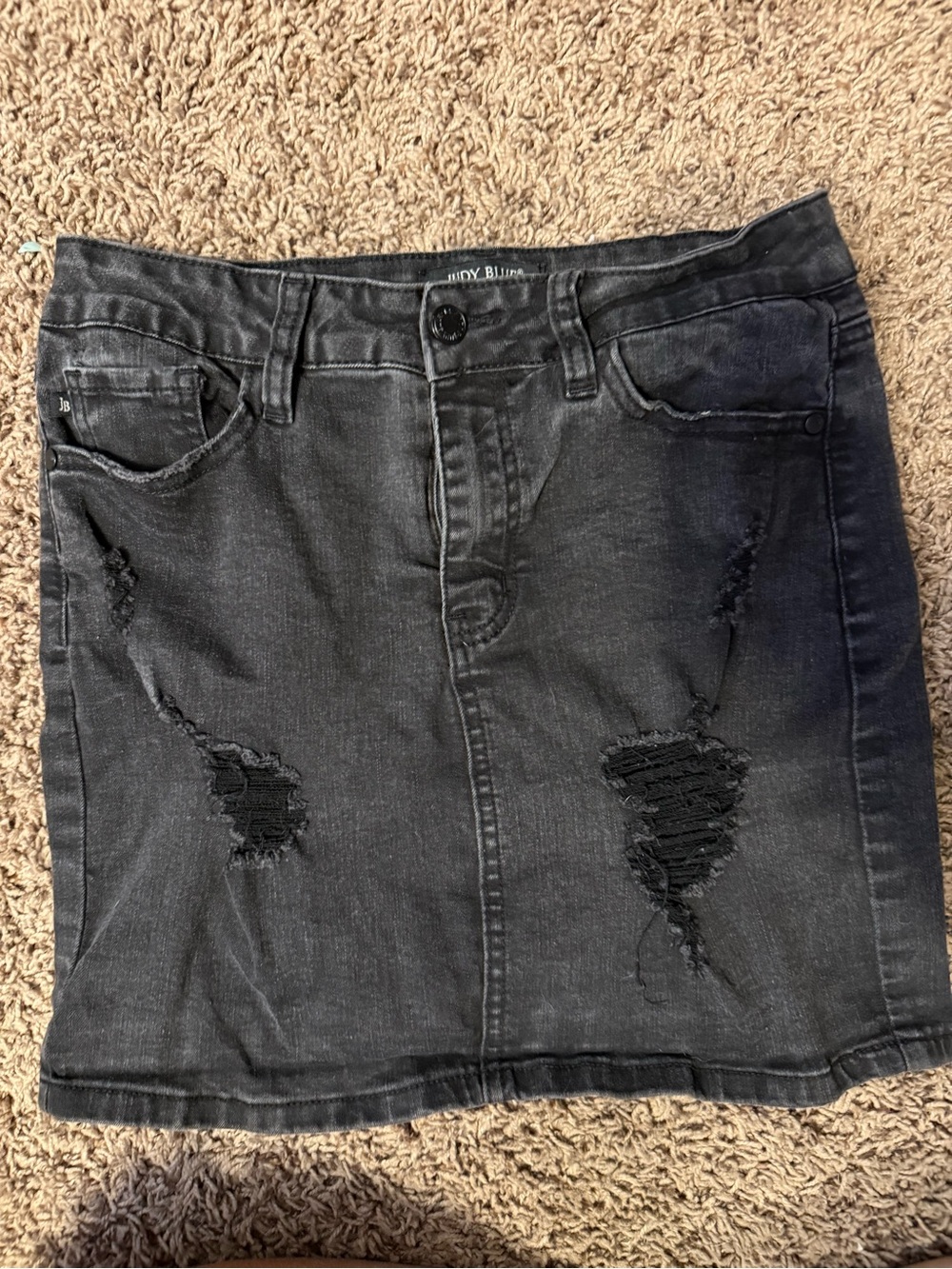 Judy Blue Washed Black Distressed Mini Skirt